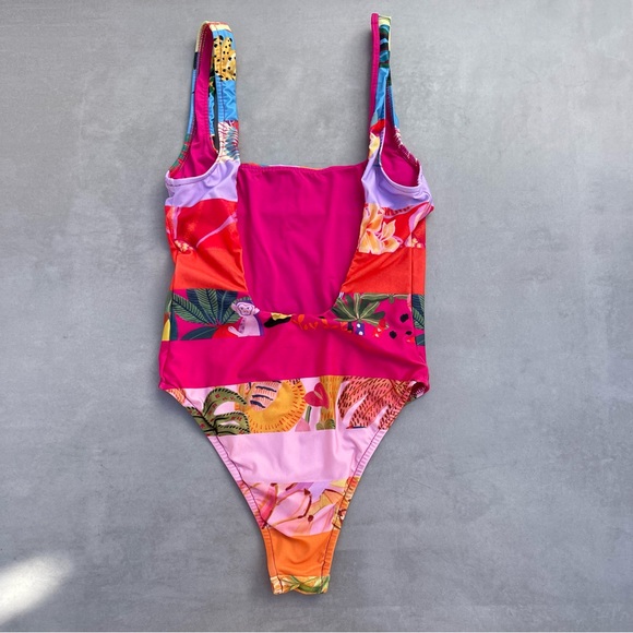 FARM Rio Rainbow Forest One-piece Swimsuit In Ombre Forest XXS - Picture 2 of 3